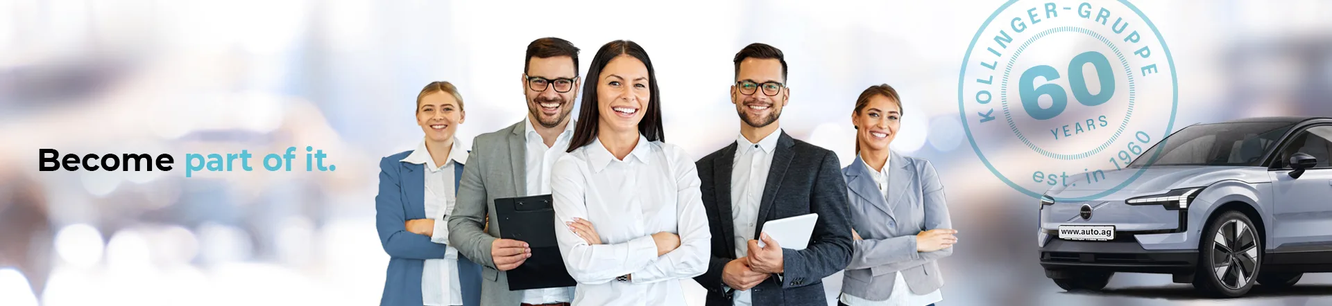 Lächelndes Team der Kollinger-Gruppe